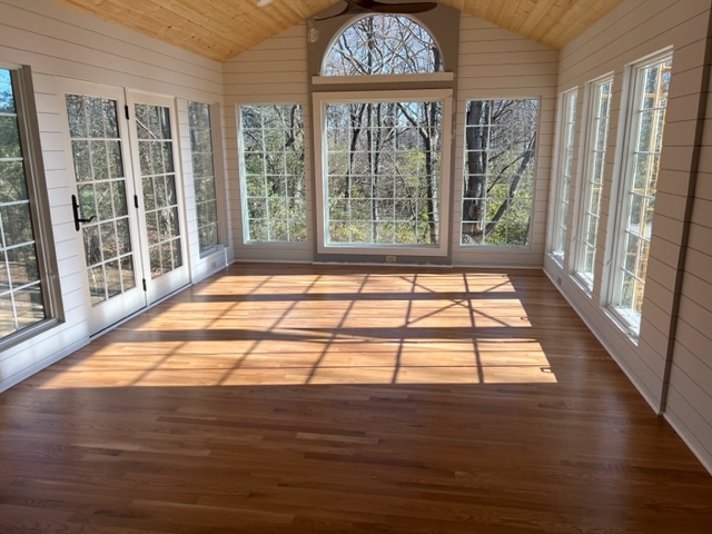 An empty sunroom